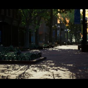 Demo Environment 4K - Calle peatonal sombreada