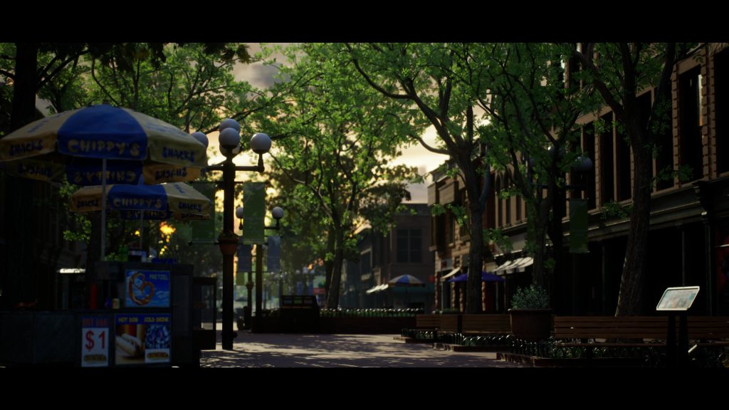 Demo Environment 4K - Paseo urbano arbolado