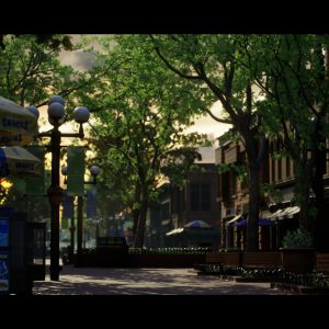 Demo Environment 4K - Paseo urbano arbolado